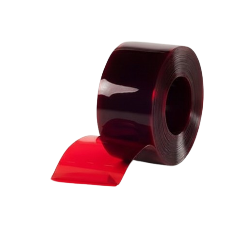 Rouleau lanière 200mm*2mm*50m rouge transparent